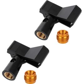 ChenQuanSarl-2Pcs Pinces De Microphone, Support Universel De Microphone Réglable Support De Micro À Pince Avec Adaptateur À Vis Pour Micros Sans Fil Et Filaires