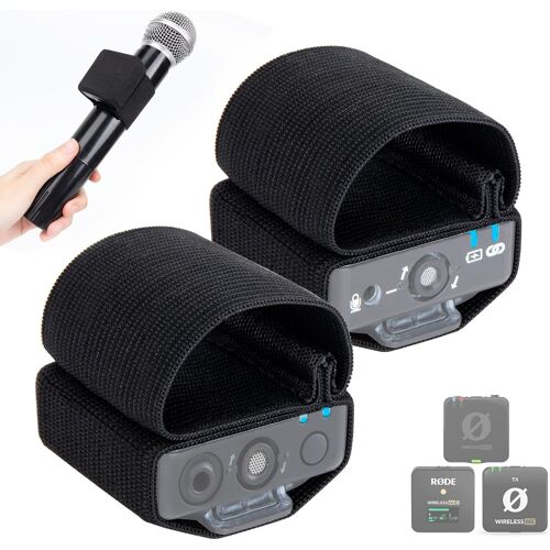 Lot De 2 Manchons Élastiques Pour Microphone À Main Rode Wireless Go 2, Pro/Me ¿ Accessoires Pour Discours, Caméra D'Entrevue, Microphone Portatif De Mariage