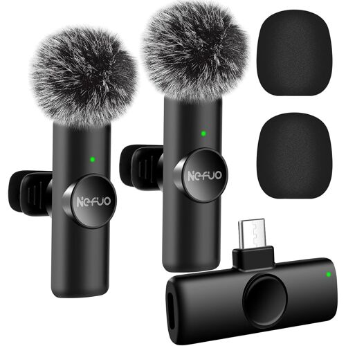 Micro Cravate Sans Fil Pour Iphone/Ipad/Android, Plug & Play Réduction Intelligente Du Bruit Mini Micro Pour Diffusion En Direct, Interviews, Youtube, Tiktok, Vlog (Ios&Usb-C/Sans App)