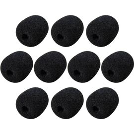 ChenQuanSarl-10 Pcs Mousse Micro Casque, Bonnette Micro, Petit Filtre De Bruit De Microphone, Mini Microphone Casque Pare-Br Mousse, Pour La Salle De Classe, Pour Microphone Casque Lavalier (Noir)