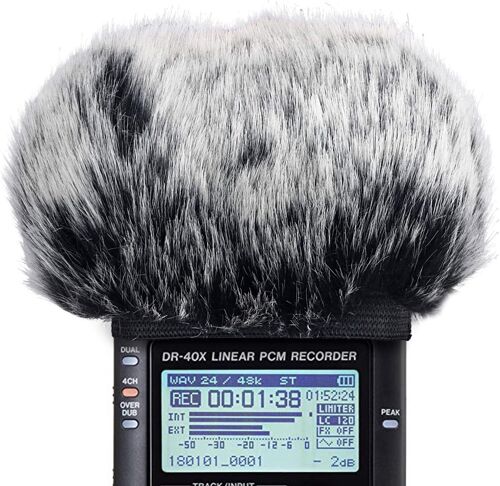 DR40 bonnette anti-vent compatible avec Tascam DR-40 DR40 enregistreur microphone,DR40 microphone extérieur mort bonnette anti-vent en fourrure de chat