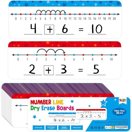 Lbgwp60-26 Tableaux Effaçables À Sec Avec Lignes De Chiffres, Tableau Double Face Effaçable Et Inscriptible - 0-10 D'un Côté Et 0-20 De L'autre - Tableau Blanc De Mathématiques Pour Les Enfants, Les