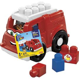 Mega Bloks First Builders Camion De Pompiers, Voiture Et Jeu De Construction, 6 Pièces, Jouet Pour Bébé Et Enfant De 1 À 5 Ans, Gcx09