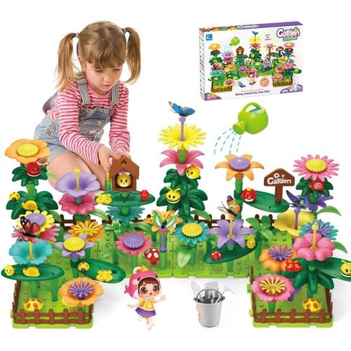 lbgwp60-191 Pièces Jouets De Construction De Jardin De Fleurs, Jouet De Création De Jardin Fleuri, Jouet De Construction De Jardin À Fleurs, Montessori Éducation Jouet Cadeau Pour Filles Et Garçons