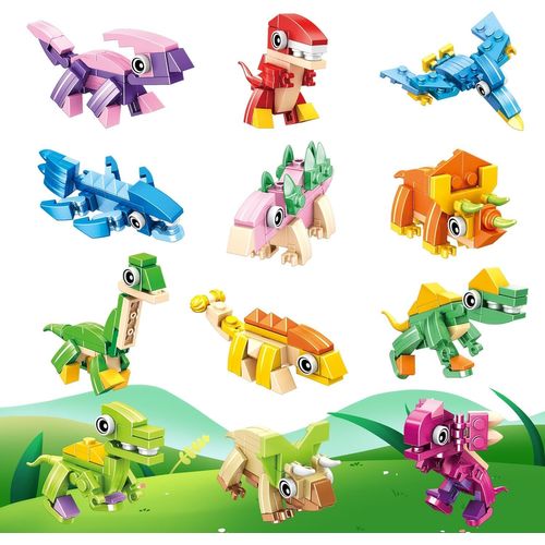 lbgwp60-Cadeaux Anniversaire Enfant Invites¿ 12 Mini Kits De Construction 3 En 1, Animaux Et Robots, Jouet Éducatif Stem Montessori, Idéal Pour Filles Et Garçons 4-12 Ans