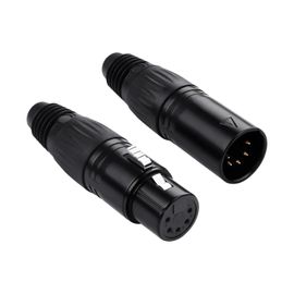 lbgwp60-Connecteur Audio Xlr À 5 Broches, 1 Paire De Connecteurs Audio Xlr À 5 Broches Mâle Et Femelle Pour Microphones, Tables De Mixage, Amplificateurs, Etc.