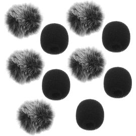 10 Pièces cache micro-cravate bonnettes pour microphones petite housse de micro-cravate accessoires micro-cravate mousse de pare-brise pour micro casque Peluche