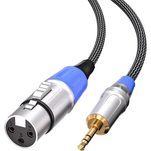 WQS-câble XLR Jack 3.5mm, Câble de microphone XLR Femelle vers 3,5mm mini jack pour caméscopes, appareils photo reflex numériques, appareil d'enregistrement d'ordinateur, etc.- 2M