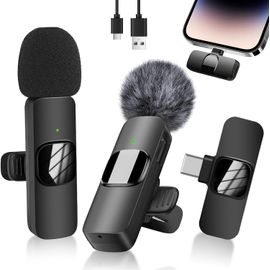 ChenQuanSarl-Micro Cravate Sans Fil Pour Iphone/Ipad/Téléphone Android/Ordinateur Portable, Micro Cravate, Plug-Play Microphone À Clipser Revers Avec Réduction Du Bruit Pour Enregistrement Vidéo/Vape