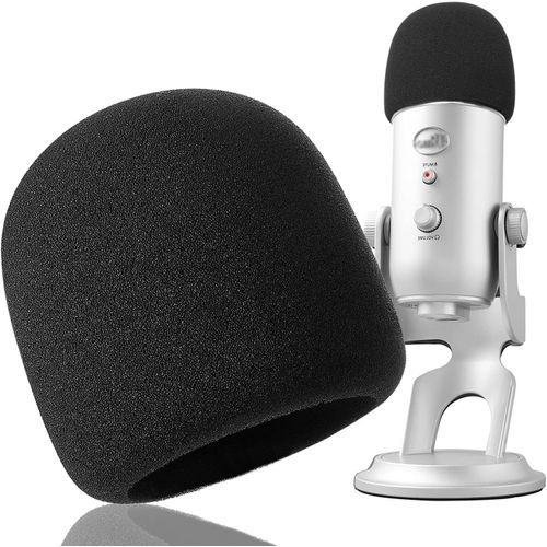 Filtre Anti Pop et Anti-vent pour Blue Yeti Microphone, Blue Yeti Pro Micro Anti Vent Bonnette Mousse Comme Pare-Brise Efficace Enlever les Bruits(Noir)