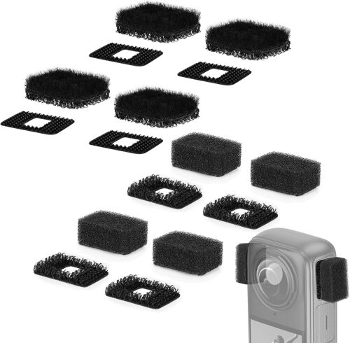 Bonnette Micro Anti Vent,Mousse Micro en Fourrure Anti Pop,Filtre Anti-Pop Compatible avec Caméra d'action Insta360 X4¿Insta360 X3 pour Sport,Voyage (4 Mousse+ 4 Fourrure)