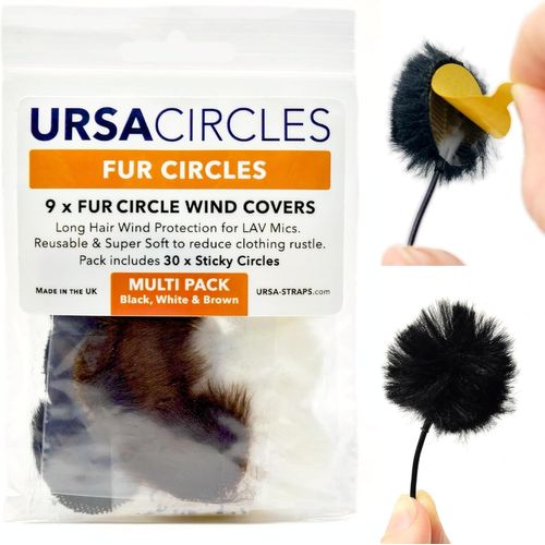 ChenQuanSarl-Ursa Fur Circles Mini Pare-Br Pour Microphones Lavalier/Revers Réduire Le Bruit Du Vent Et Le Froissement Des Vêtements Compatible Avec Sennhe r, Rode, Sanken, Tascam Et Plus (9 Cercles