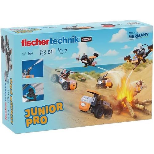 lbgwp60-Junior Pro 576100 ¿ Jeu De Construction Pour Enfants, 7 Modèles À Construire, Dont Un Camion De Pompier, Dès 5 Ans, Orange