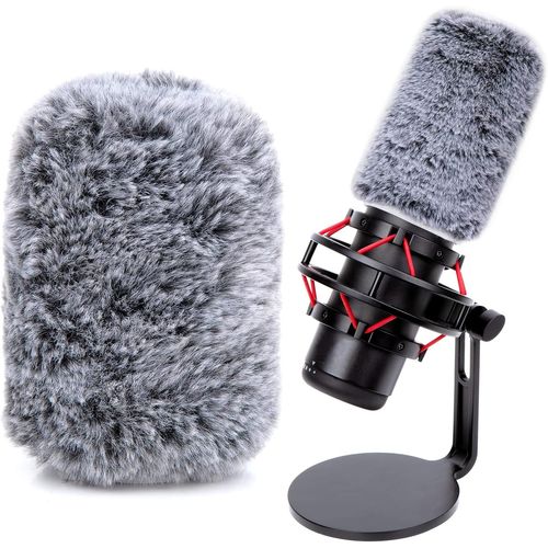 Bonnette Pare-Brise-Filtre Anti-Pop-Bonnette Micro en Fourrure pour Microphone USB Portable HyperX Quadcast