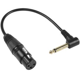 ChenQuanSarl-90° Angle Ts 6,35Mm À Xlr Asymétrique Microphone Câble Xlr Femelle À 1/4 6,35Mm Ts Droit Angle Mono Extension Câble, Pour Tables De Mixage Amplificateur Sound Box Microphone, 30Cm/11.8In