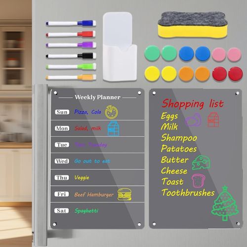 Lbgwp60-Paquet De 6 Calendrier Magnetique Frigo 21 X 30 Cm Transparent Tableau Magnétique Effaçable Acrylique Pour Réfrigérateur Planificateur Mensuel Transparent Acrylique Tableau Calendrier Magneti