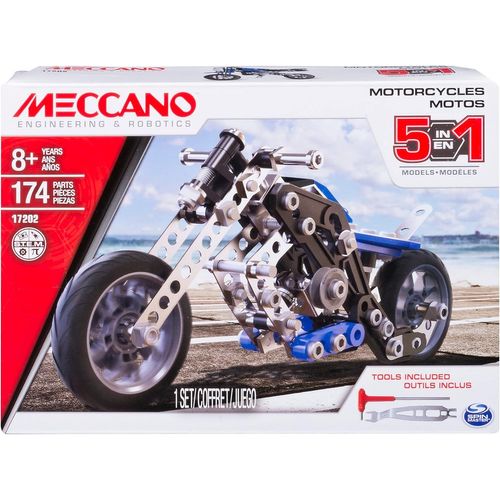 lbgwp60-Moto 5 Modèles - 5 Modèles De Véhicules Motos A Construire - Coffret Inventions Avec 174 Pièces Et 2 Outils - Jeu De Construction - Jouet Enfant 8 Ans Et +