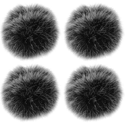 ASFASFq-Lot de 4 filtres anti-pop en fourrure pour microphone compatible avec Rode Wireless Go I (1ère génération) Argenté