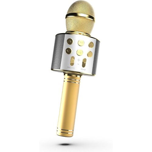 lbgwp60-Rm483843 ¿ Microphone Karaoké Sans Fil + Enceinte Portable, Bluetooth 5.0 ¿ Ports Usb, Aux Et Micro Sd, Changements De Voix, Autonomie 4H ¿ Gold