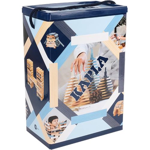 lbgwp60-Baril Hiver 200 Planchettes Colorées (Bleu Clair, Bleu Foncé Et Blanche), Jeux Et Jouet En Bois, Jeu De Construction, Dès 2 Ans