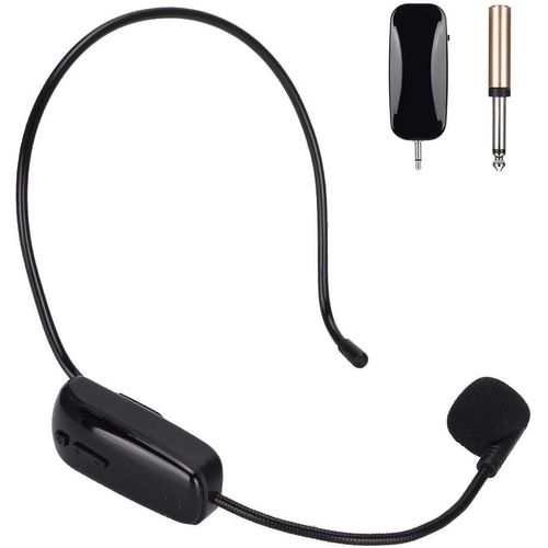 ASFASFq-Haut-Parleur portatif d'amplificateur de Voix, Mini-Casque Micro à condensateur MIC de 3,5 mm pour Montage en tête monté sur la tête pour Enseignants, Guides touristiques, Formateurs