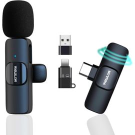 ChenQuanSarl-Micro Cravate Sans Fil, Mini Micro Cravate Pour Iphone/Android/Pc, Micro Sans Fil Professionnel (Vn-1)