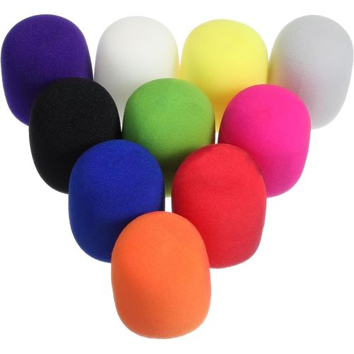 ChenQuanSarl-Lot De 10 Housses De Micro Pour Microphones, Épaisses Et Colorées, Réutilisables Pour La Plupart Des Microphones Portables Pour Karaoké, Dj (10 Couleurs)