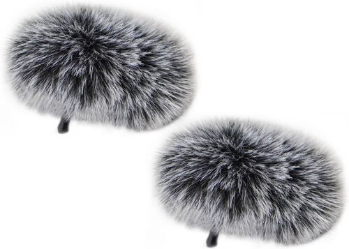 Lot de 2 écrans de microphone pour DJI Mic 2,Furry Windscreen compatible avec DJI Mic 2/Osmo Pocket 3,housse de microphone,filtre pop,isolation sonore (2 pièces),gris