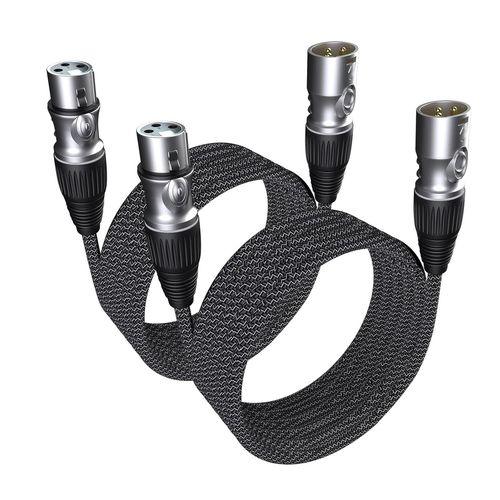 Câble XLR Câble Microphone XLR Mâle vers Femelle-Compatible avec Microphones,Mixeurs,Table de Mixage,Hautparleurs,Amplificateurs,Enregistrement de Musique,Consoles (Paquet de 2-8M)