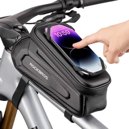 Bike Bag Cell Phone Bag Bicycle Top Tube Bag Bicycle Top Tube Bag Waterproof Bicycle Accessory For Mountain Bike,Electric Bike,Compatible With Cell Phones Under 6.5