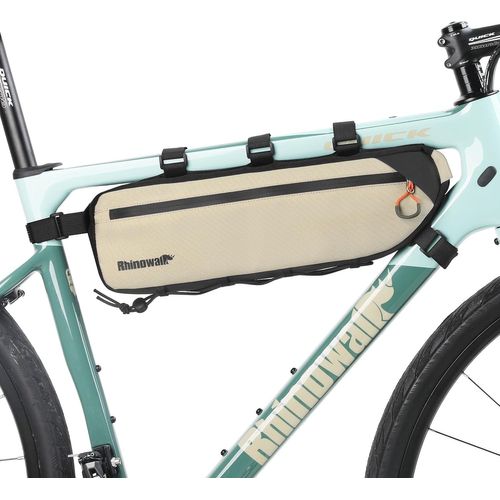 Bike Frame Bag,Waterproof Triangle Bike Bag Storage Bag Under Top Tube Storage Bag,Corner Pouch,Bike Accessories,Road Bike Accessories,2.7l Beige