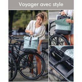 Subzonal-Sacoche Vélo Beige Gris - Tammo Bike - Sac À Dos Multifonctionnel 2 En 1 & Sacoche Arrière Bicyclette - Hydrofuge