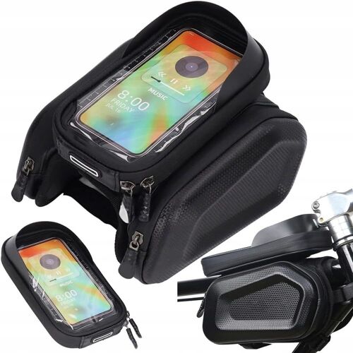 Kalanka-Sac Pour Cadre De Vélo Avec 3 Compartiments | Support De Téléphone Amovible Pour Téléphones Portables Jusqu'à 7'' + 2 Sacs Latéraux | Solide Et Imperméable - 16 X 9 Cm Et 20 X 11 Cm