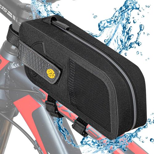 Bike Pannier Bag Waterproof Top Tube Pannier Front Pannier Bag Bicycle Accessories Black 1.3l