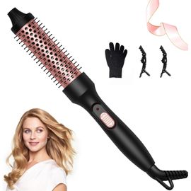 Sept-Thermal Brush 32mm,Céramique Tourmaline Ionique Réglable Fer À Friser,Brosse Soufflante Chauffante One-Step Brosse Ronde,Brosse À Friser Brosse Lissante,Pour Créer Des Joli,Pas Un Sèchecheveux