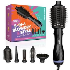 5 En 1 Brosse Chauffante & Soufflante-Brosse Coiffante 1200w,Brosse Soufflante Pour Séchage Des Cheveux,Diffuseur,Bouclage & Coiffage-Styler Multi Fonction & Séchoir,Tous Types De Cheveux