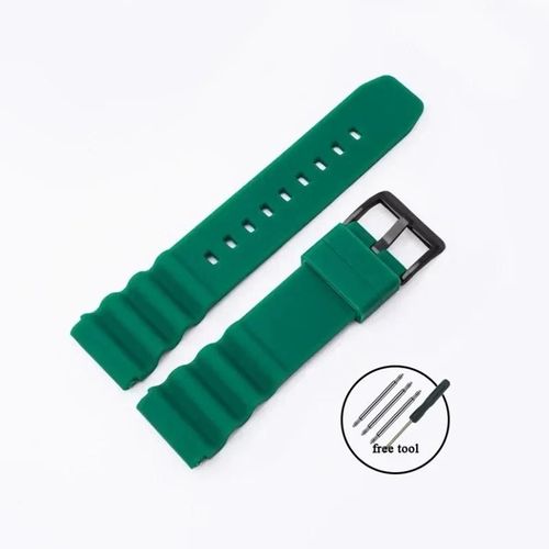 Kafol-Bracelet De Montre En Silicone 20mm 22mm Pour Rolex Submariner Bracelet De Plongée Étanche Pour Citoyen Pour Seiko Skx007 Srp777j1 Bracelet De Sport,20mm,Green-Black
