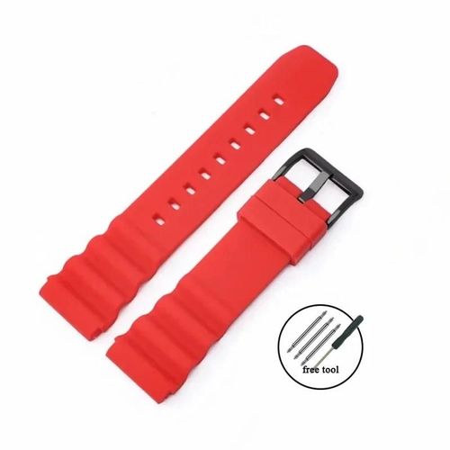 Kafol-Bracelet De Montre En Silicone 20mm 22mm Pour Rolex Submariner Bracelet De Plongée Étanche Pour Citoyen Pour Seiko Skx007 Srp777j1 Bracelet De Sport,20mm,Red-Black