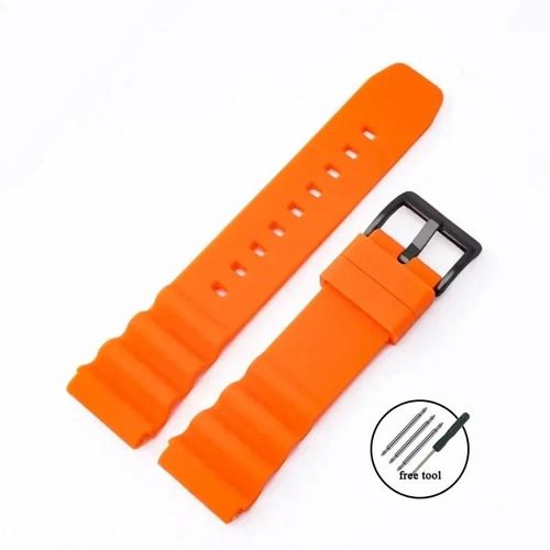 Kafol-Bracelet De Montre En Silicone 20mm 22mm Pour Rolex Submariner Bracelet De Plongée Étanche Pour Citoyen Pour Seiko Skx007 Srp777j1 Bracelet De Sport,20mm,Orange-Black