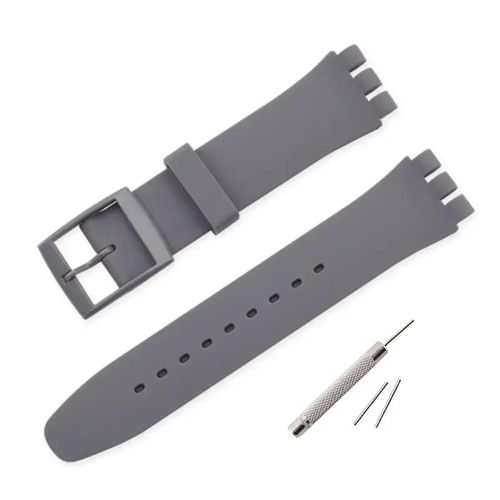 Kafol-Bracelet En Caoutchouc Pour Swatch,Bracelet De Sport Coloré De Remplacement,16mm 17mm 19mm 20mm,Accessoires De Montre En Silicone,16mm,Gray