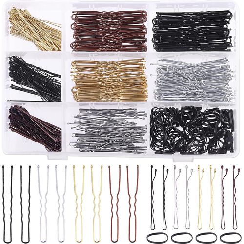 Meimie-Lot De 420 Épingles À Cheveux De 2 Styles Avec Boîte De Rangement, Enfants, Pour Tous Les Types De Cheveux