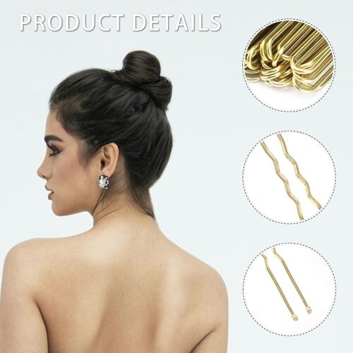 200 Pièces Épingles À Cheveux, Epingle Cheveux Femme Pince Chignon, Métal Invisible U Forme Pins, Epingle A Cheveux Pince Chignon, 5cm U Epingle Cheveux Pour Femmes Filles, Diy Coiffure (Or) 