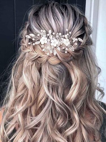 Accessoires Cheveux Mariage Pour Femmes Fleurs Cheveux Mariage Avec Cristal Pour Mariée Et Filles