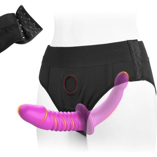 Meimie-2-In-1 Strapon-On Dildo Double Gode Ceinture,Strap On Ceinture Pour Femme Lesbienne,Amovible Double Gode Anal Avec Sous-Vêtements Strapon Réglable,Masturbateur Jouet Sexuel Pour Femme