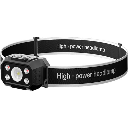 Kalanka-Lampe Frontale Rechargeable,Torche Frontale Led Ultra Puissante Avec 4 Modes D'éclairage & Lumière Rouge,Usb Torche Frontale Avec Capteur De Mouvement,Pour Course, Pêche, Cyclisme, Camping