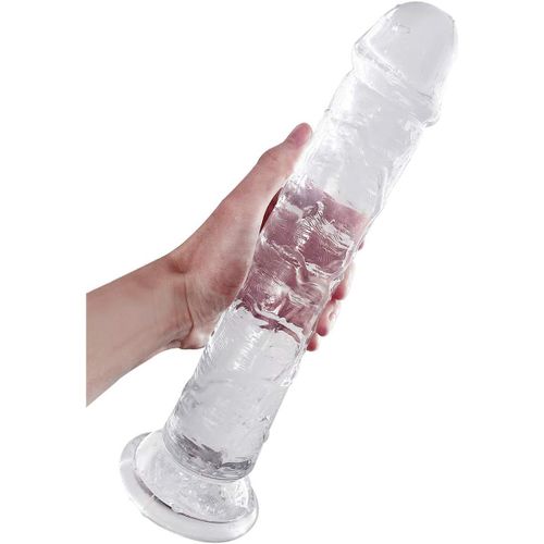Meimie-Gode Réaliste Godemichet Transparent Pénis Silicone Gelée,Godemiché Plug Anal Avec Ventouse Forte,Masturbateur De Point G Portable Sex Toys Jouet Sexuel Pour Femmes Hommes (Xxl)