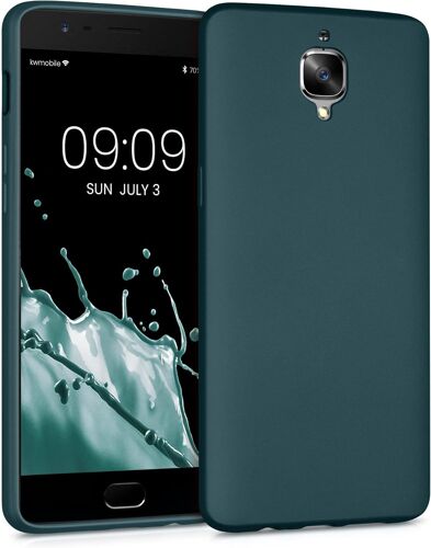LORANKA-Housse Compatible avec OnePlus 3 / 3T Coque - Housse de téléphone Protection Souple en TPU - pétrole métallique