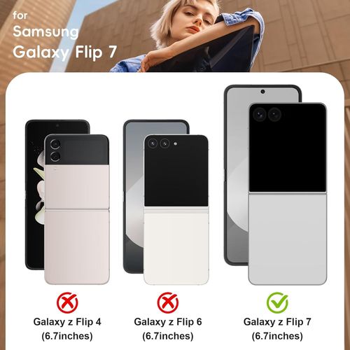 Coque Magnétique Pour Samsung Z Flip 7 Compatible Avec Mag-Safe, Avec 2 Verre Trempé, Antichoc Rigide Translucide Mat Arrière Coque Pour Samsung Galaxy Z Flip 7, Gris