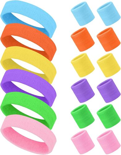 Subzonal-Flintronic Serre Poignets Bracelets Pour Sports, 18 Pc Bandeau De Sport, Bracelet Poignet De Sport, Bandeau Coloré, Serre Poignet Sweatbands Absorbants Pour Gym/Tennis/Course/Basket-Ball