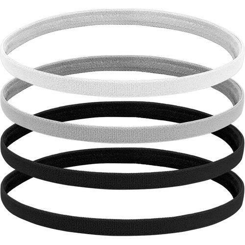 Lot De 4 Bandeaux Fins Pour Femme - Antidérapants - Élastiques - Pour Le Sport, La Course À Pied, Le Football, Le Yoga